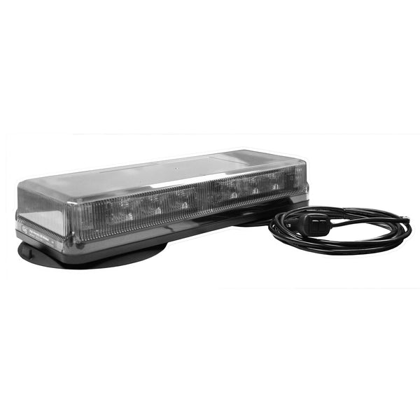 Uni-Bond Lighting 16.5" Amber LED Warning Light Bar with Clear Lens - Magnetic Mount - Cigarette Power Adaptor with ON/Off Switch & Flash Selection Switch