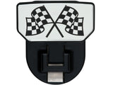 HD Universal Hitch Step; Fits 2 in. Receiver; Black; Checkered Flag; Single