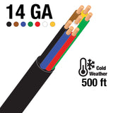 Uni-Bond Lighting (500 Ft) Black Jacketed Cold Weather Cable 7Wire 14Ga