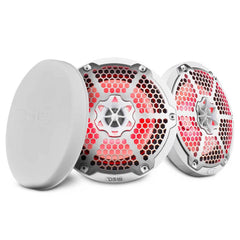 DS18 Nxl 8" 2-WAY Coaxial Marine Speakers with LED RGB Lights and Covers 125 Watts Rms 4 Ohm