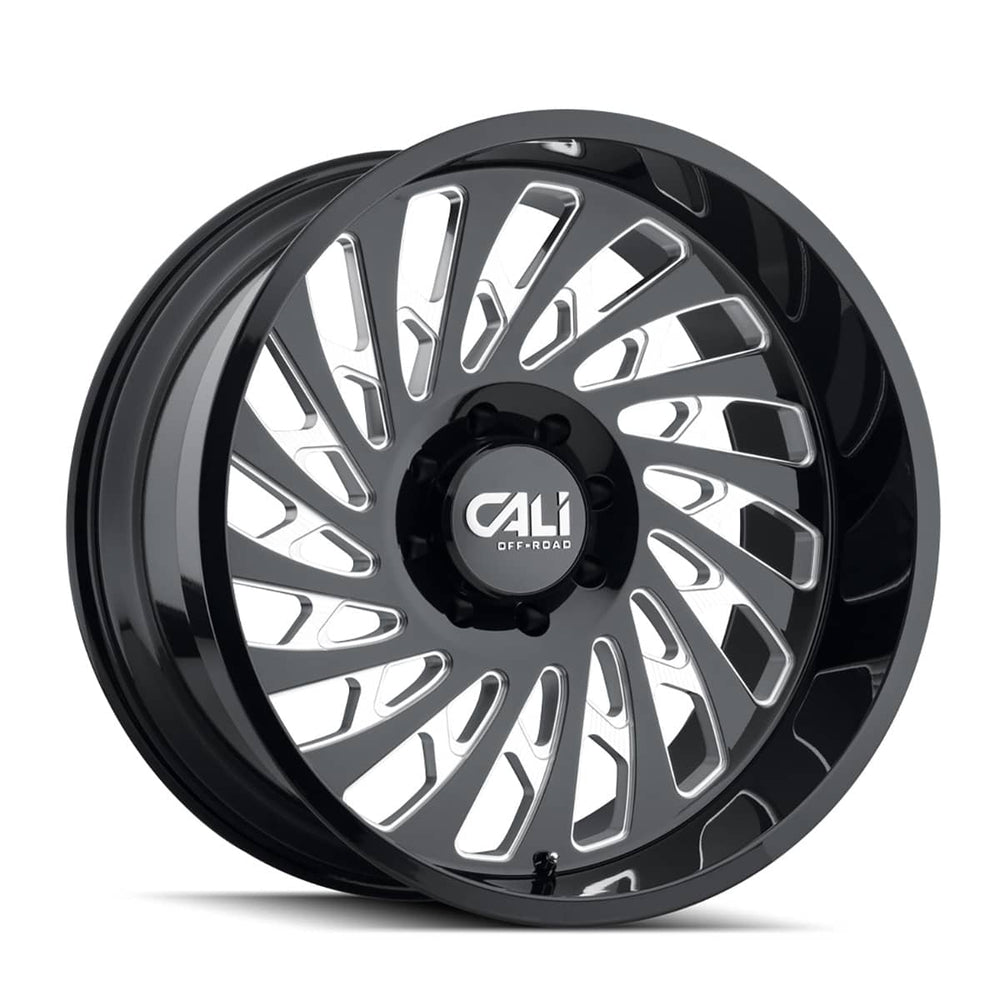 Cali Off-Road 9108 Switchback Gloss Black with Milled Spokes 20X9 8-165.1 130.8 Center Bore 0-MM