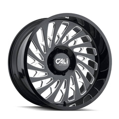 Cali Off-Road 9108 Switchback Gloss Black with Milled Spokes 20X9 8-165.1 130.8 Center Bore 0-MM