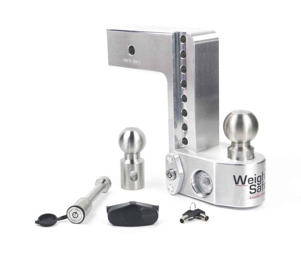 Weigh Safe 8" Drop Hitch, 3" Shank (10K/21K Gross Tongue Weight Rating) (WS8-3-KA)