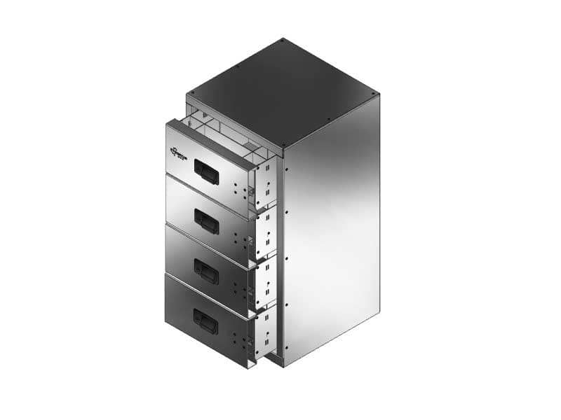 Westcan 4 Drawer Unit 18-1/4"L 18-1/4"D 35-1/2"H
