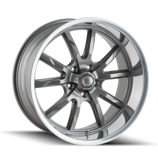 Ridler 650 18x9.5 / 5x127 BP / 0mm Offset / 83.82mm Hub Gloss Grey Polished Wheel