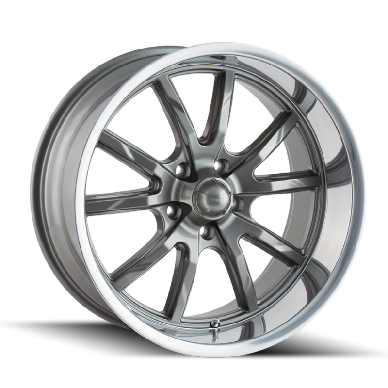 Ridler 650 18x8 / 5x114.3 BP / 0mm Offset / 83.82mm Hub Gloss Grey Polished Wheel