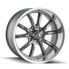 Ridler Roue 650 18x8 / 5x120.65 BP / déport 0mm / moyeu 83.82mm - gris brillant poli