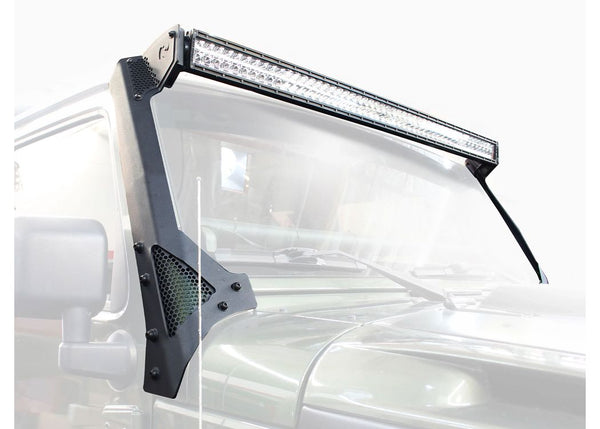 Go Rhino Support de pare-brise pour DEL XE — 2007-2018 Jeep Wrangler (730503T)