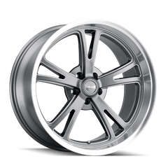 Ridler Roue 606 17x8 / 5x120.65 BP / déport 0mm / moyeu 83.82mm - gris brillant usiné