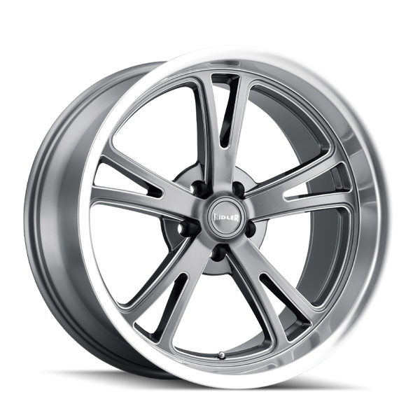 Ridler 606 20x10 / 5x120.65 BP / 0mm Offset / 83.82mm Hub Gloss Grey Machined Wheel