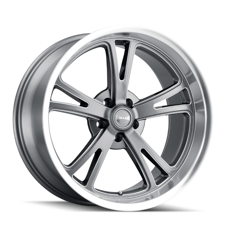 Ridler 606 18x8 / 5x127 BP / 0mm Offset / 83.82mm Hub Gloss Grey Machined Wheel