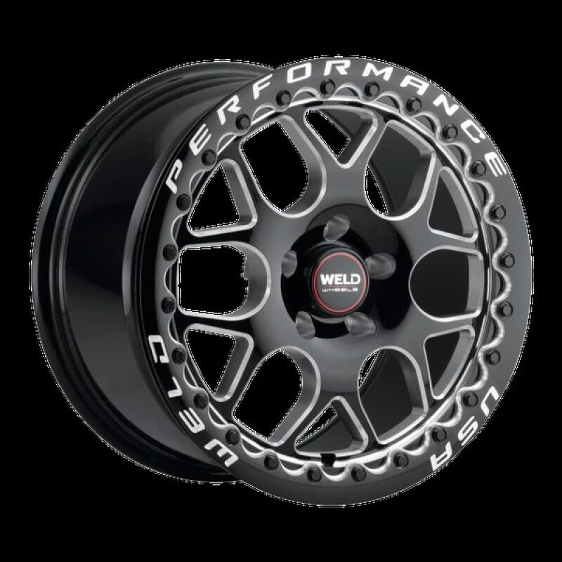 Weld Roue Solana Beadlock 18x10 / 5x114.3 BP / ET0 / alésage 78.1mm - noir brillant usiné