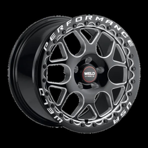 Weld Roue Solana Beadlock 18x12 / 6x114.3 BP / ET53 / alésage 71.5mm - noir brillant usiné