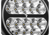 Go Rhino 7In Blackout Series Round Driving Light with Daytime Running Lights Blk