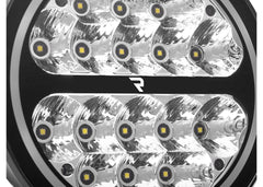 Go Rhino 7In Blackout Series Round Driving Light with Daytime Running Lights Blk (750800711DRS)