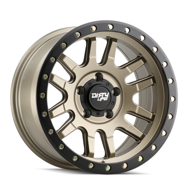 Dirty Life Roue beadlock 9309 Canyon Pro 17x9/6x139.7/déport -12mm/moyeu 106mm - or satiné