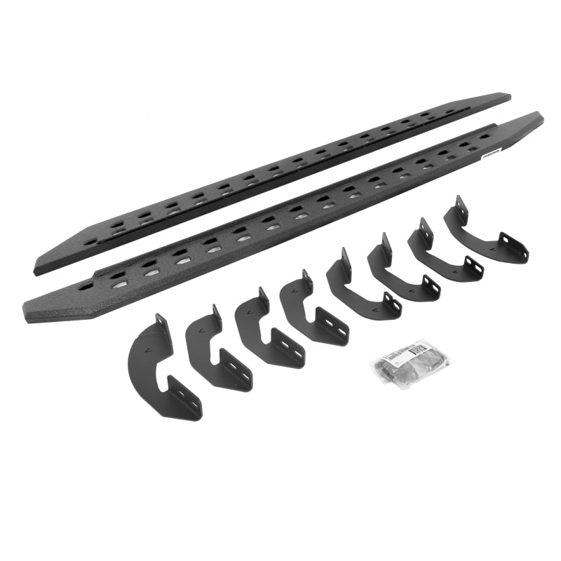 Go Rhino Ensemble de marchepieds minces RB20 07-21 Toyota Tundra Crew Max 4 portes (avec supports) - revêtement type doublure de caisse