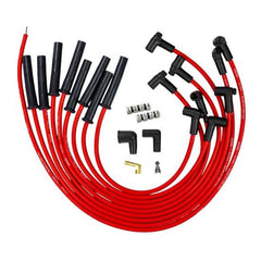 Moroso Jeu de fils de bougies Ultra 350 8mm à capuchons multi-angles pour tête d'allumeur de style HEI Ford 289 302 351W - rouge