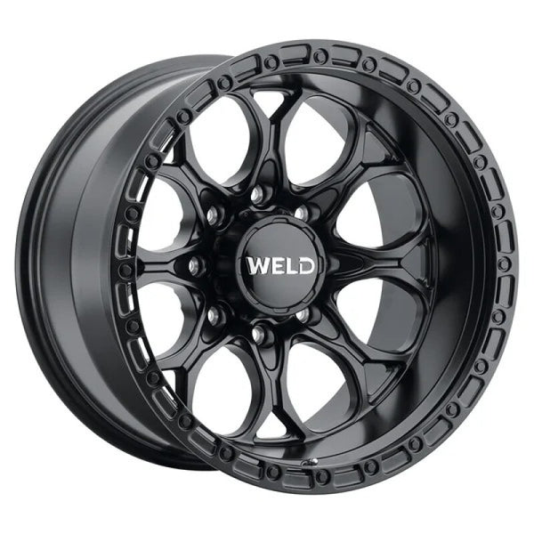 Weld Roue Ledge 8 20x10 / 8x180 / ET-18 / 4.75 BS / alésage 124.3 - noir satiné / anneau noir satiné