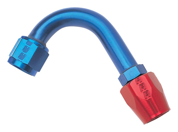 Russell Performance Embout de tuyau -10 AN rouge/bleu à pleine circulation 120 degrés (rayon de ligne centrale de 1-1/4 po)