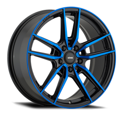 Konig Roue Myth 18x8 5x114.3 ET43 - noir brillant avec vernis teinté bleu