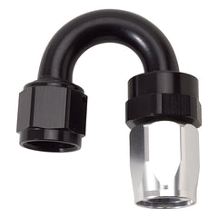 Russell Performance Embout de tuyau pivotant -6 AN à pleine circulation noir/argent à rayon serré 180 degrés
