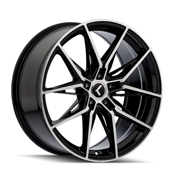 Kraze KR196 Evolve 18x8.5 / 5x112 BP / 30mm Offset / 66.56mm Hub Gloss Black Machined Wheel