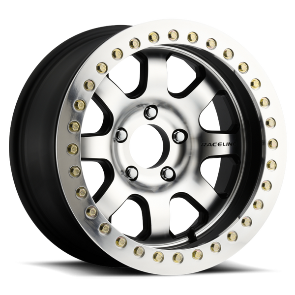Raceline Roue à verrouillage de talon RT260 Avenger 17x8.5 po / 5x127 / déport -19mm / alésage 83.82mm - noir et usiné