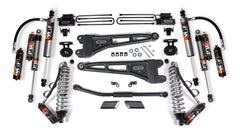 Kit de suspension avec bras de suspension à rayon de 2,5 po pour Ford F450 2023-2025, bloc arrière de 1 po - Amortisseurs avant hélicoïdaux 2.5 PES, amortisseurs auxiliaires avant 2.5 PES, amortisseurs arrière 2.5 PES