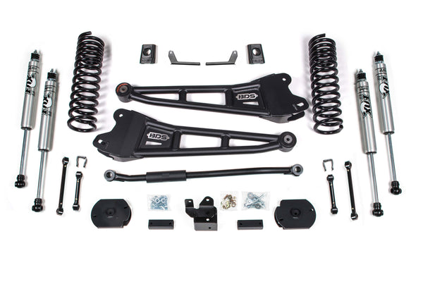 Kit de levage BDS 3 pouces avec bras de rayon et suspension arrière pneumatique - Diesel avec amortisseurs
