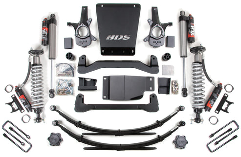 Kit de suspension surélevée 6 pouces pour GM 1500 4x4 2007-2013, arrière 3,5 pouces, ressort à lames - avant 2,5 PES C/O - arrière 2,5 PES P/B