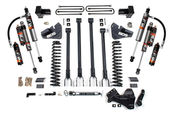 Kit de suspension rehaussée 4-Link 4 po pour Ford F350 4wd 2020-2022, arrière 2 po, bloc, diesel, roues jumelées - Amortisseurs 2.5 PES