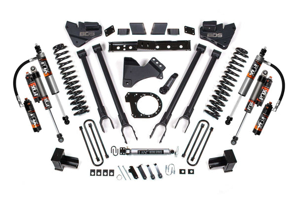 Kit de suspension surélevée 4 bras, 6 pouces, pour Ford F250/F350 4x4 2017-2019, arrière 4 pouces, avec bloc, diesel, 3 lames principales - Amortisseurs 2.5 PES