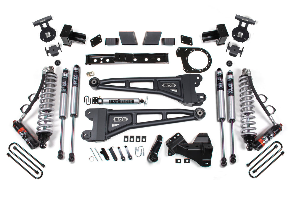 Kit de suspension BDS 7,5 pouces avec bras de rayon, amortisseurs 2.5 PES Coilover et 2.0 - Diesel (Ford F250/F350 SD 20-22)