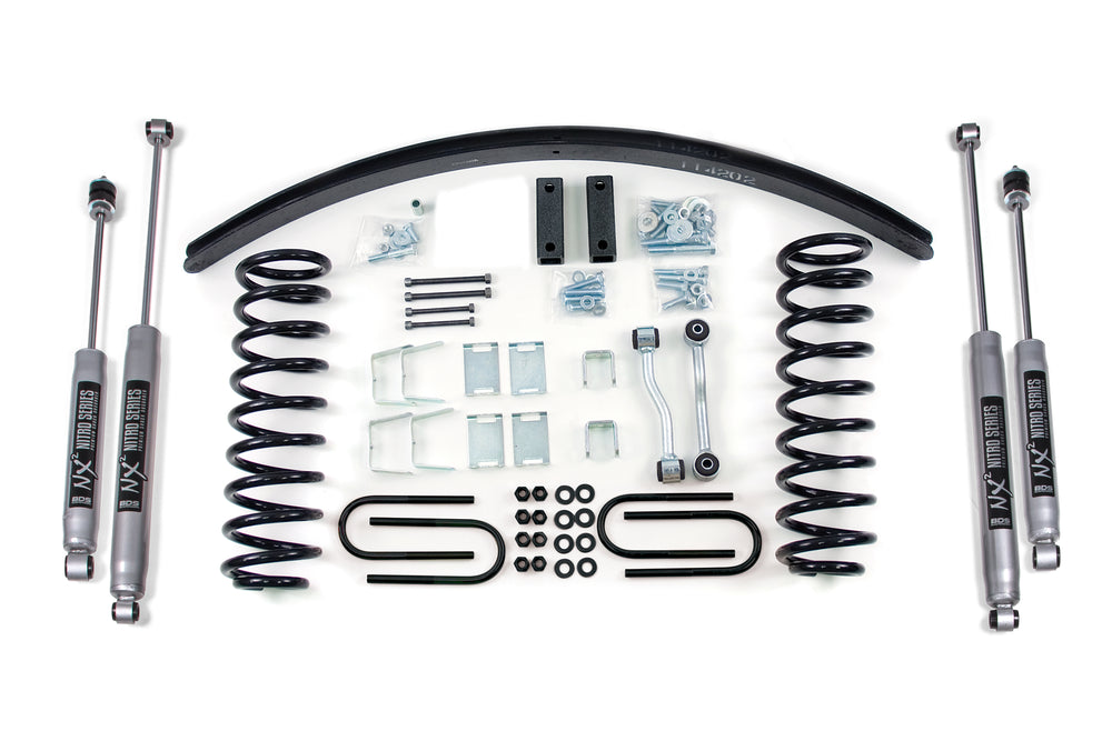 Kit de levage BDS 3-2.5 po Blocs et kit d'ajout de lame avec essieu Dana (Jeep Comanche MJ 86-91)