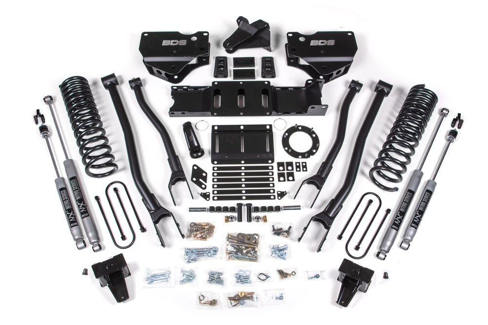 Kit de suspension BDS - 6 po. Bloc arrière 4-Link avec surcharge pour boîte de transfert 6 boulons - Diesel (Ram 3500 19-24)