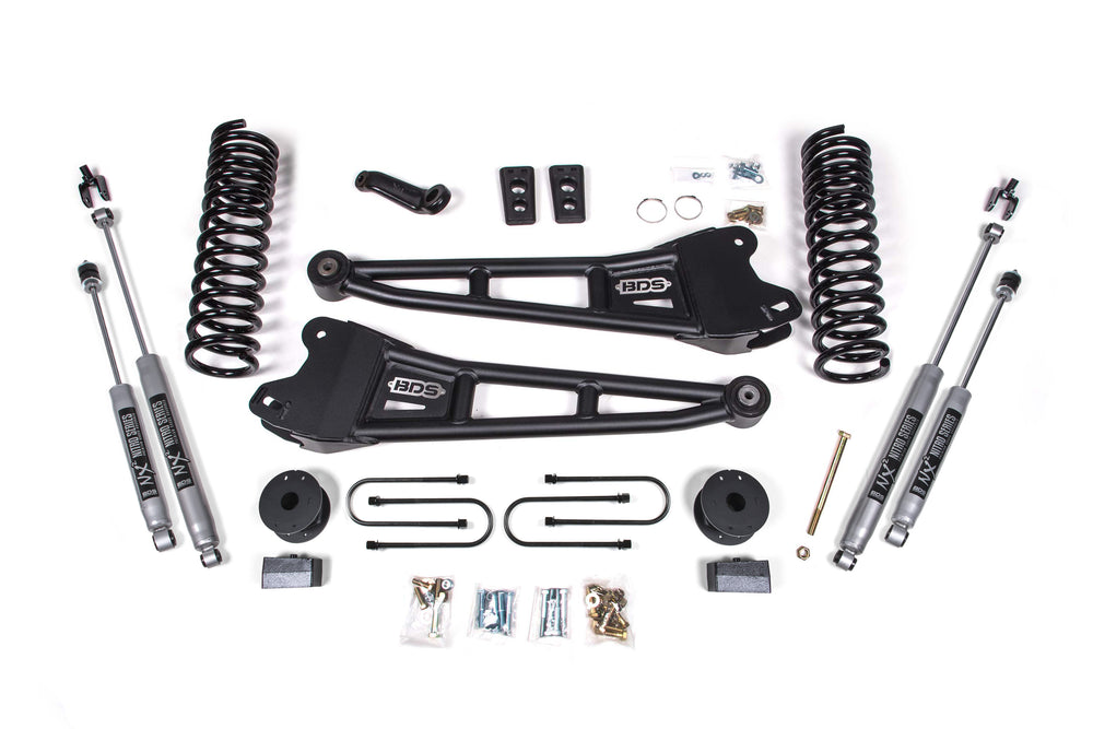 BDS Suspension 4" Lift Kit — Gas, Factory Rear Air Ride — 2013-2018 RAM 3500, 4WD (BDS1793FS)