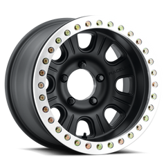 Raceline RT231 Monster 17x8.5in/8x165.1 BP/0mm Offset/130.81mm Bore- BLK & MACH. Ring Beadlock Wheel