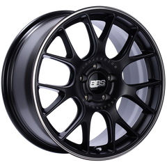 BBS Roue CH-R 18x8.5 5x112 ET38 -82mm PFS/clip requis - noir satiné avec protège-jante poli