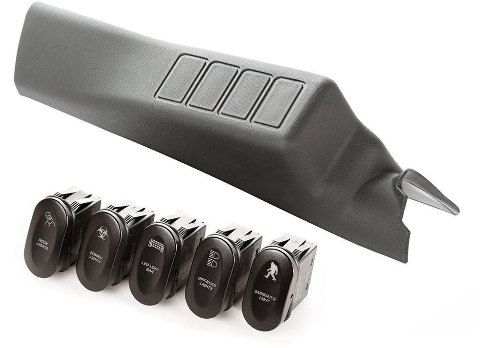Rugged Ridge Etched Apillar 4 Switch Pod Kit Lhd 1118 JK