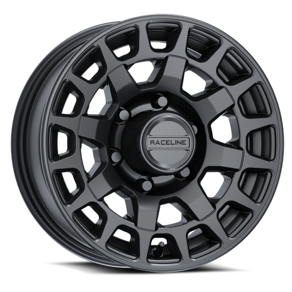 Raceline 873B Backcountry Trailer 16x6in / 8x6.5 BP / 0mm Offset / 4.9mm Bore - Satin Black