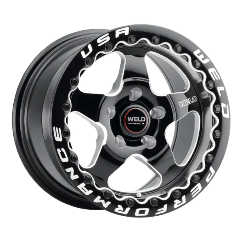Weld S904 Wheel 17x10 Ventura Beadlock 5x114.3 ET 49 BS 7.42 Gloss BLK MIL DIA 78.1