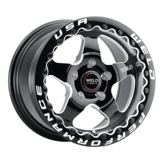 Weld S904 Wheel 17x10 Ventura Beadlock 5x114.3 ET 49 BS 7.42 Gloss BLK MIL DIA 78.1