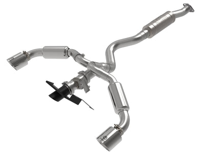 aFe Gemini XV Cat-Back Exhaust — 3" to 2-1/2", Polished Tips — 2023-2024 Toyota GR Corolla 1.6L Turbo (49-36067-P)