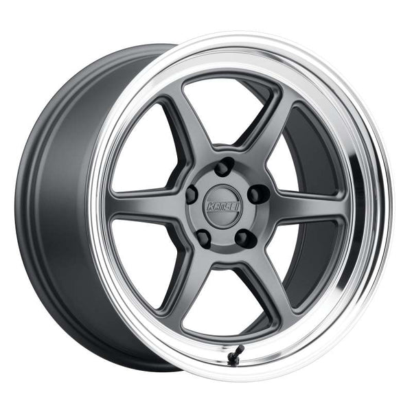 Kansei Roue K14G Roku 18x9.5 po / 5x110 / déport 38mm / alésage 73.1mm - gris et lèvre usinée