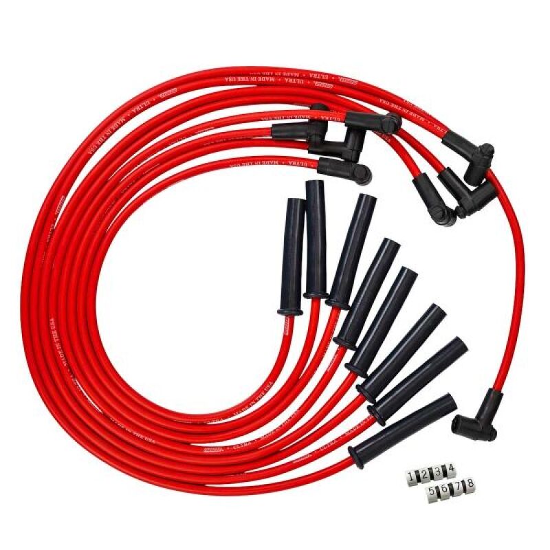 Moroso GM BBC 366-454 HEI-Style w/Coil In Cap Ultra 350 8mm Multi-Angle Spark Plug Wire Set - Red