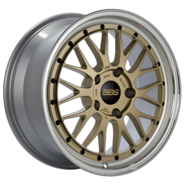 BBS Roue LM 18x11 5x130 ET56 alésage central 71.6 - centre or / rebord taillé au diamant