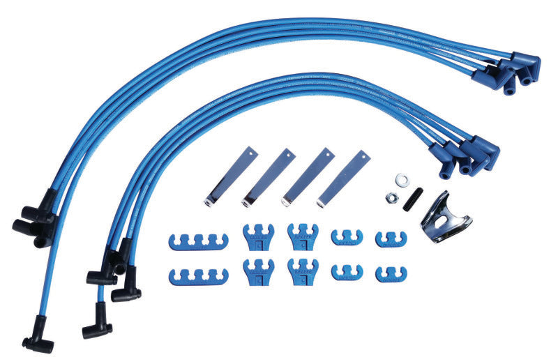 Moroso Ensemble d'habillage de fils d'allumage Chevrolet Small Block - HEI - Blue Max - âme spiralée