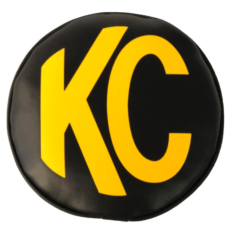 KC HiLiTES Housse souple ronde 8 po (paire) - noir avec logo KC jaune