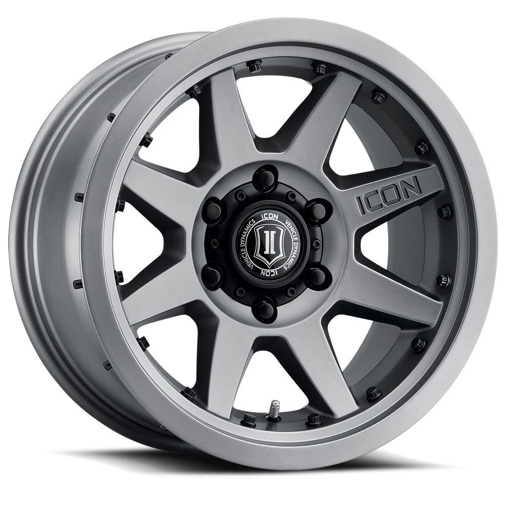 Icon Vehicle Dynamics 17 Rebound PRO Wheels Size 17X8.5 Finish Titanium Bolt Pattern 5 x 5 Backspace 4.5 Offset 6mm